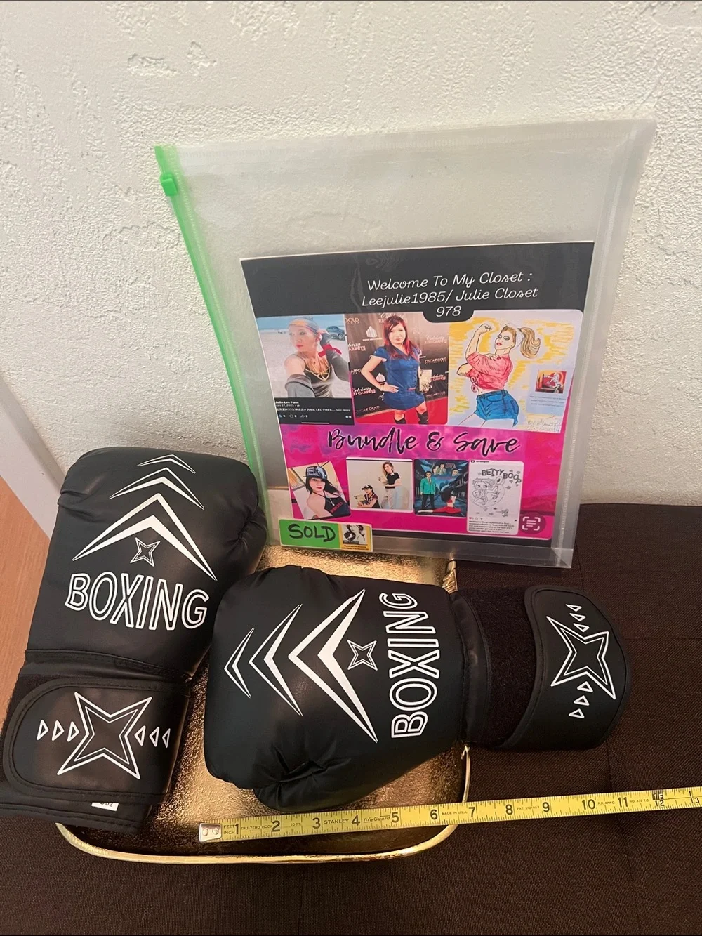 #1332**Black Boxing Gloves with White Graphics - Picture 7 of 15